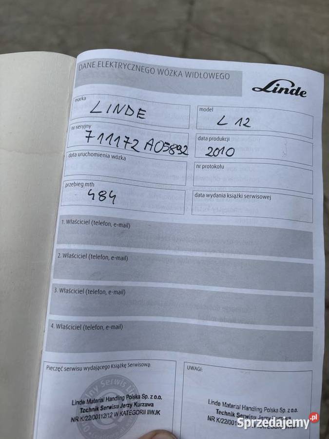 Linde L12 I wózek widłowy z Initialhub 2010 r