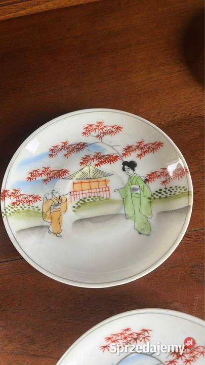 Spodek Japońska biała porcelana z gejszą i Gdańsk sprzedam