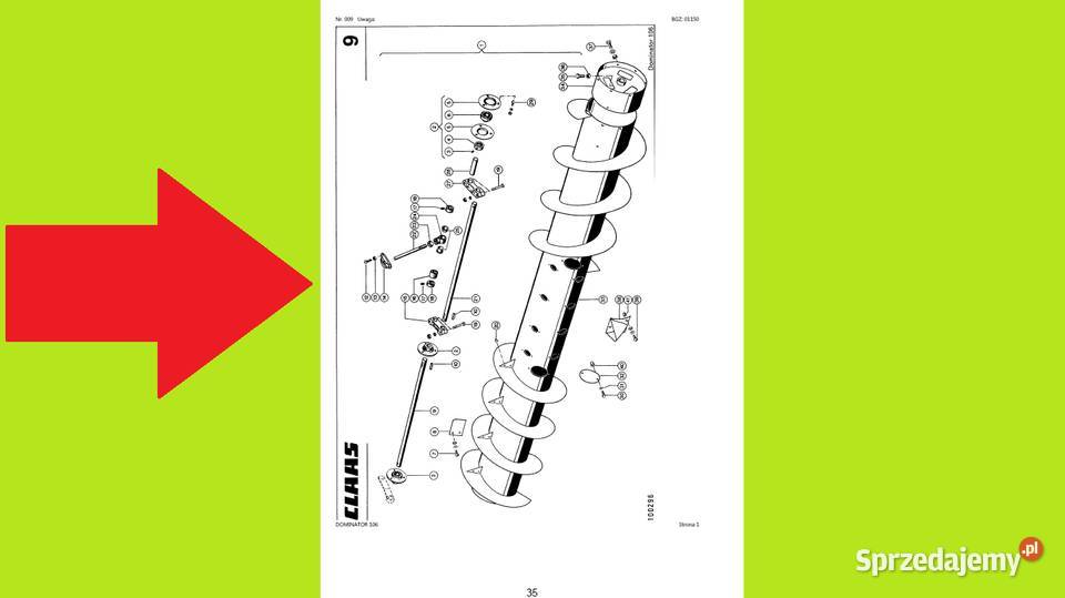CLAAS DOMINATOR 106 katalog części POLSKU pomorskie