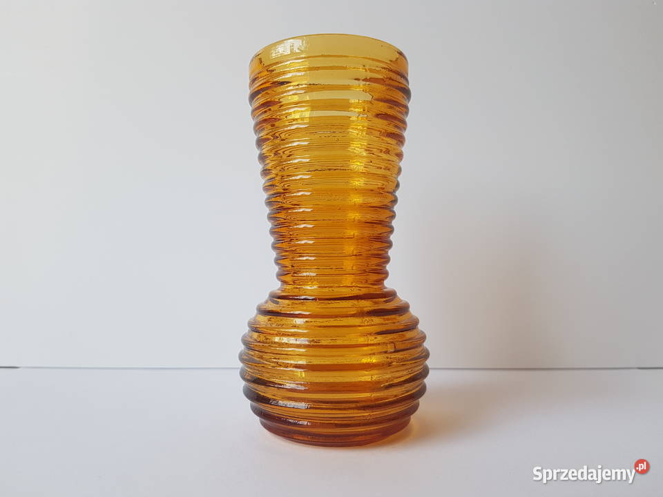 Wazon wazonik pierścienie Prądniczka szkło PRL Porcelana i szkło śląskie Dąbrowa Górnicza