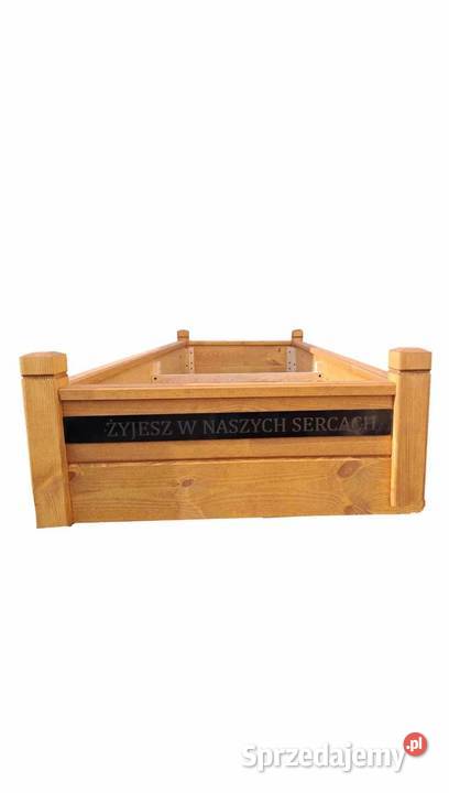 Drewniana obudowa grobu z sentaencja dibond Pozostałe Nowe Grodziczno