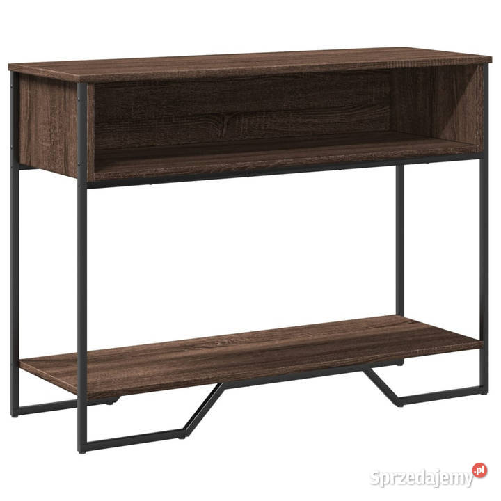 Stolik konsolowy brązowy dąb 100x35x745 WM848533 Warszawa