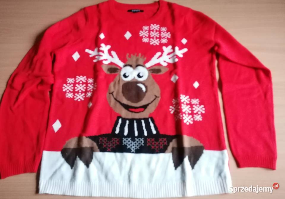 Sweter świąteczny czerwony Rudolf 3638Esmara Łódź