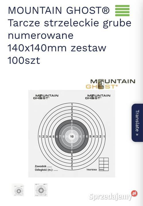 MOUNTAIN GHOST Tarcze strzeleckie grube Sporty strzeleckie i myślistwo Jelcz-Laskowice