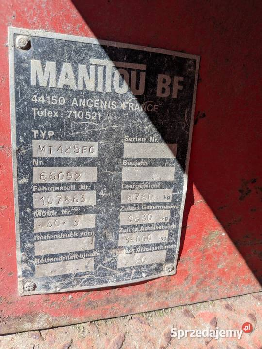 Ładowarka Manitou MT425FC Goszczanowiec sprzedam