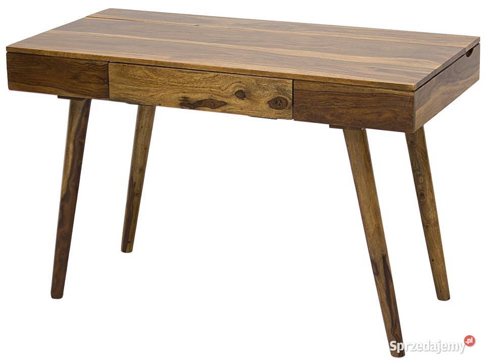 Drewniane kolonialne indyjskie małe biurko gabinetowe