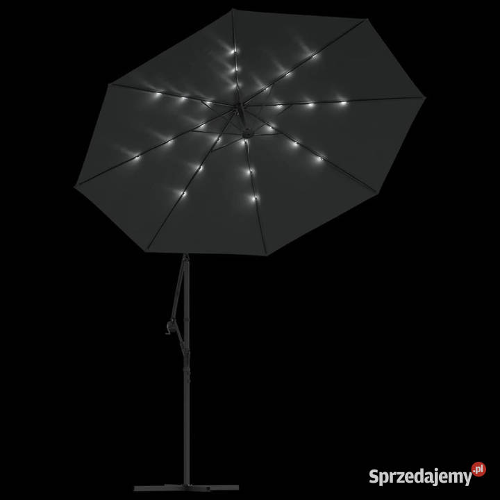 Parasol wiszący z LED i stalowym słupkiem 300 Warszawa