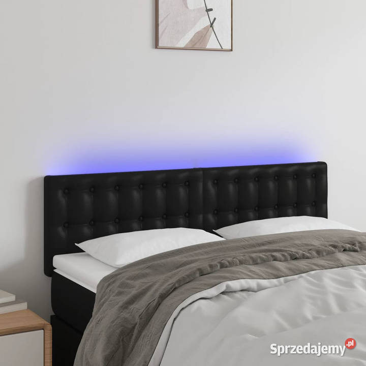 Zagłówek do łóżka z LED czarny 144x5x7888 Warszawa