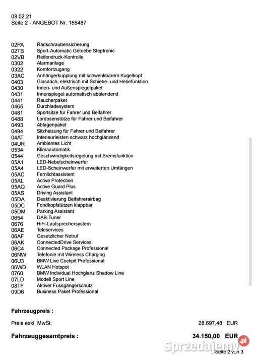 BMW 320D Sport Line 190 G20 109000km małopolskie Kraków