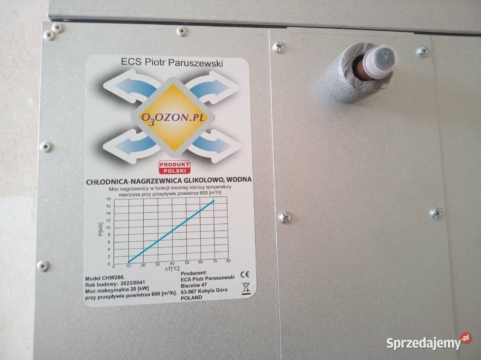 Chłodnica Nagrzewnica kanałową 200mm Jędrzejów