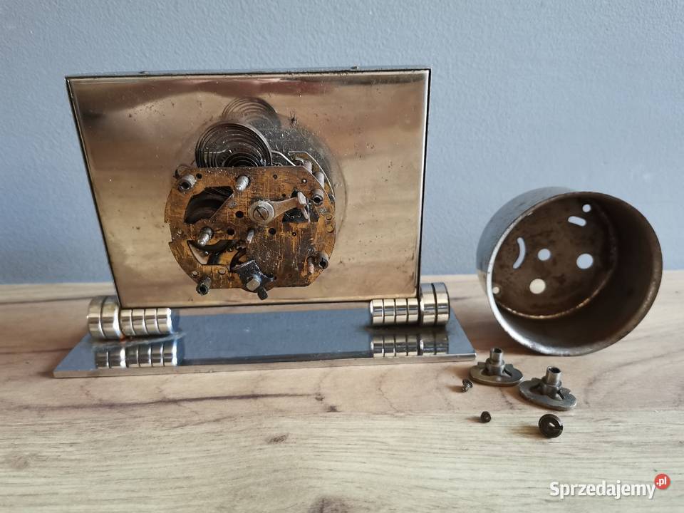 Stary przedwojenny zegar budzik gabinetowy Art śląskie Katowice