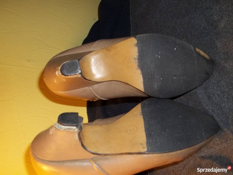 Kozaki skórzane 36 wciąganebeżowe Obuwie Łódź