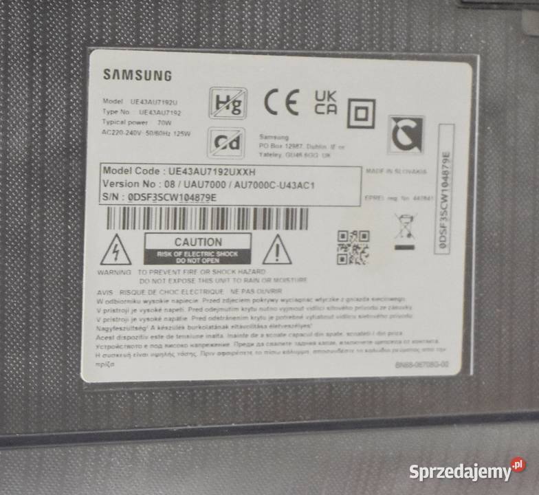 TELEWIZOR LED SAMSUNG UE43AU7192U Warszawa