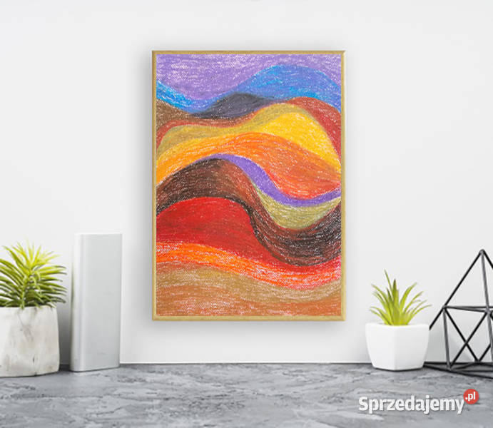 rysunek w ciepłych kolorach abstrakcja do pokoju Gdańsk sprzedam