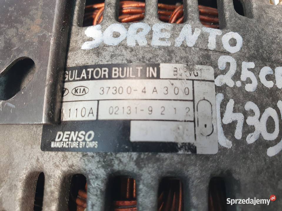 ALTERNATOR Kia Sorento 25 CRDI DENSO 373004A300 osobowe lubelskie