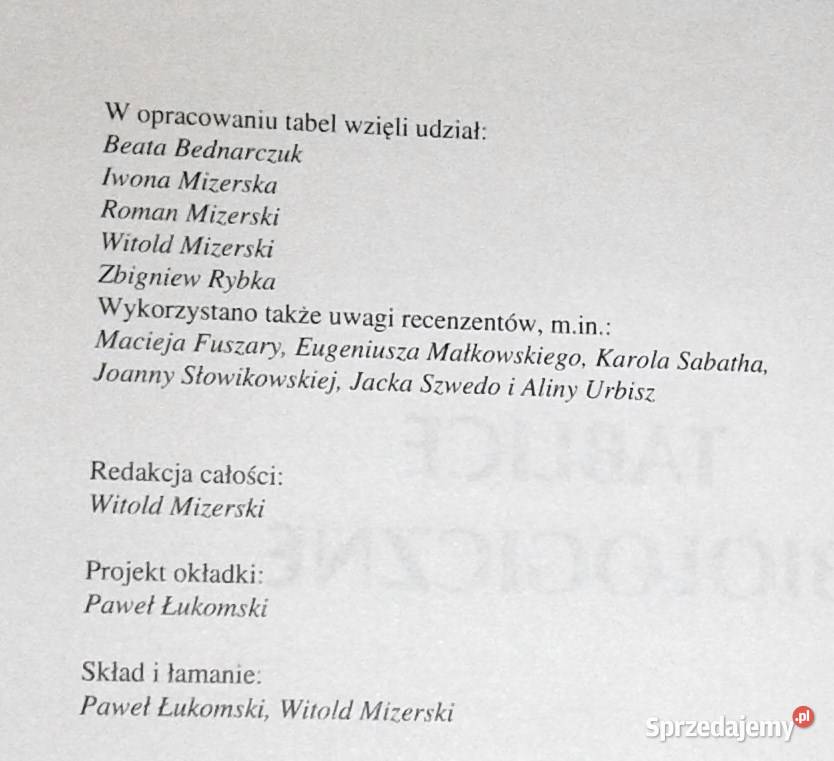 Tablice biologiczne Beata Bednarczuk I Mizerska lubelskie Chełm