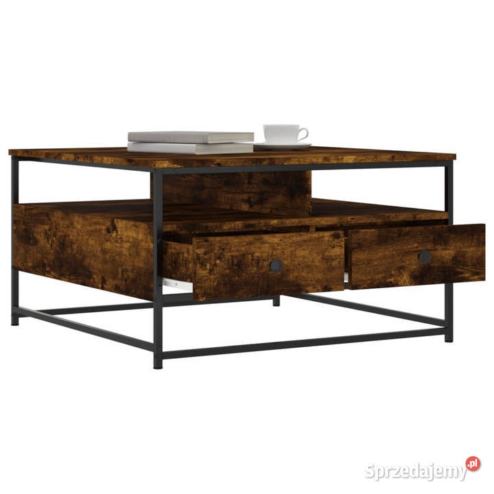 Stolik kawowy przydymiony dąb 80x80x45 WM835291