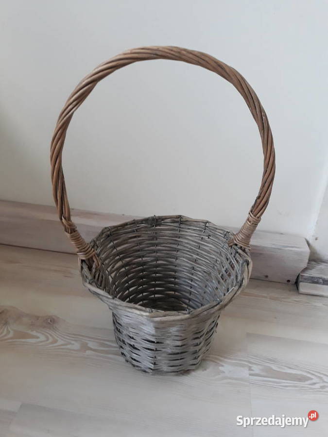 wiklinowy koszyk pobielany na prezent wygodna Gdańsk