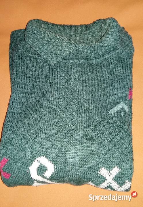 Sweter męski zielony LPółgolf Łódź