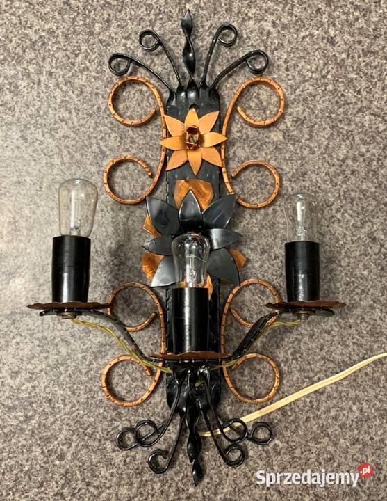 Unikatowa kuta lampa ścienna z miedzianymi śląskie