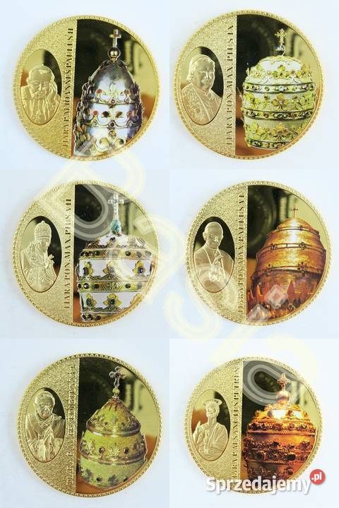 6 x KORONY PAPIESKIE 6x Certyfikat TIARA PAPALIS Katowice