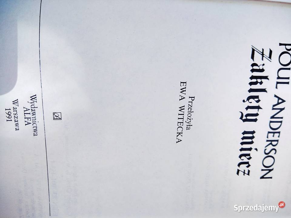 Zaklęty miecz Anderson fantasy antykwariat Warszawa