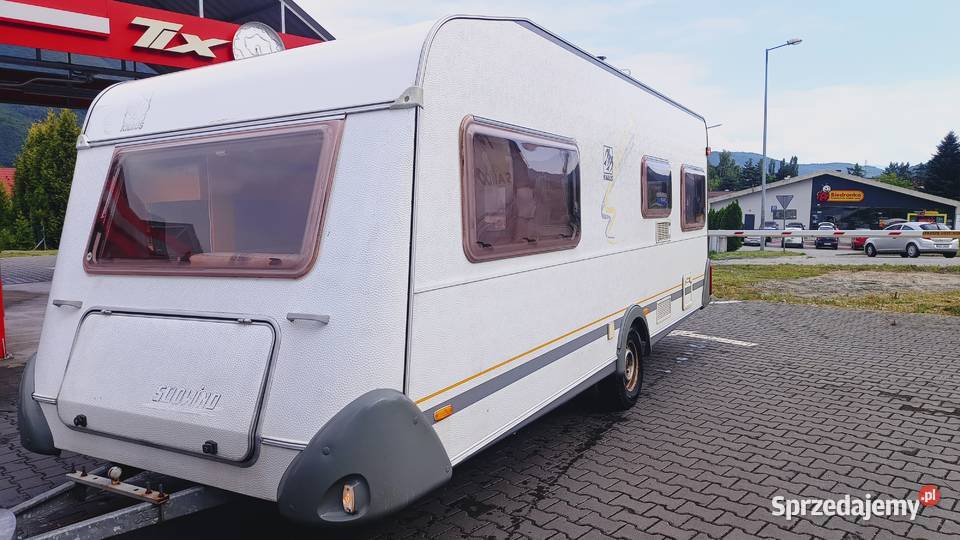 przyczepa kempingowa łóżka piętrowe campingowa śląskie Międzybrodzie Bialskie sprzedam