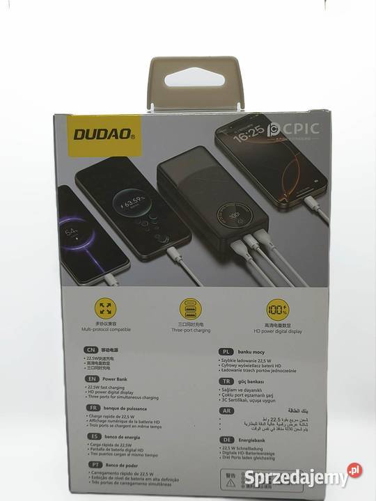 Powerbank Dudao 20000 mAh czarny Elbląg sprzedam