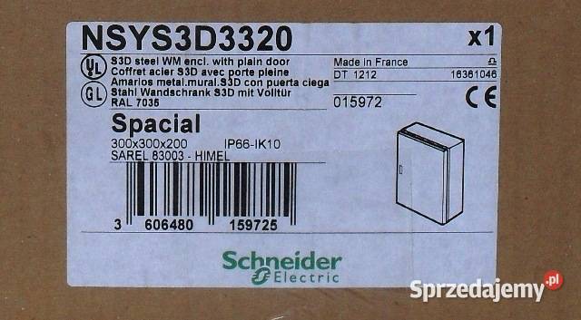 Nowa obudowa Schneider Spacial S3D 300x300x200 Łódź