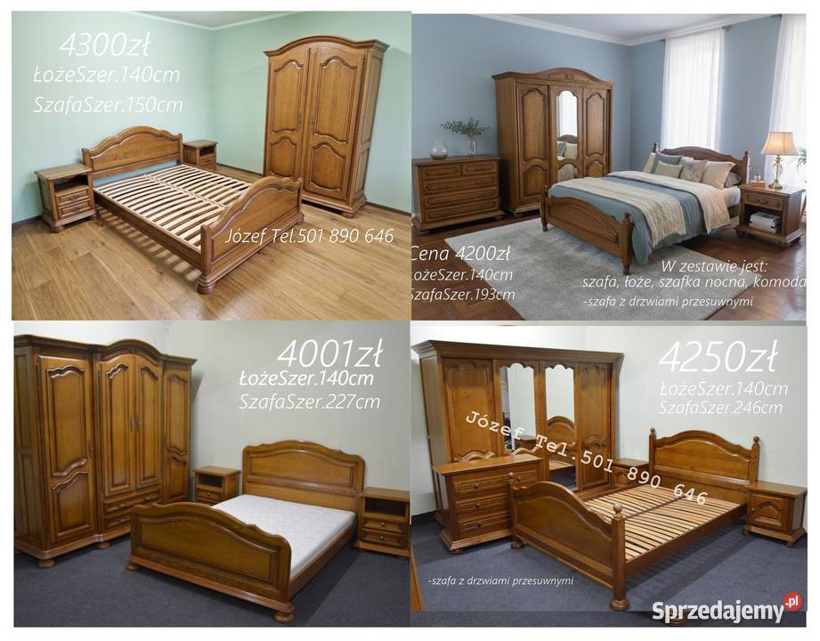Meble sypialniane łóżko szafa szafki nocne