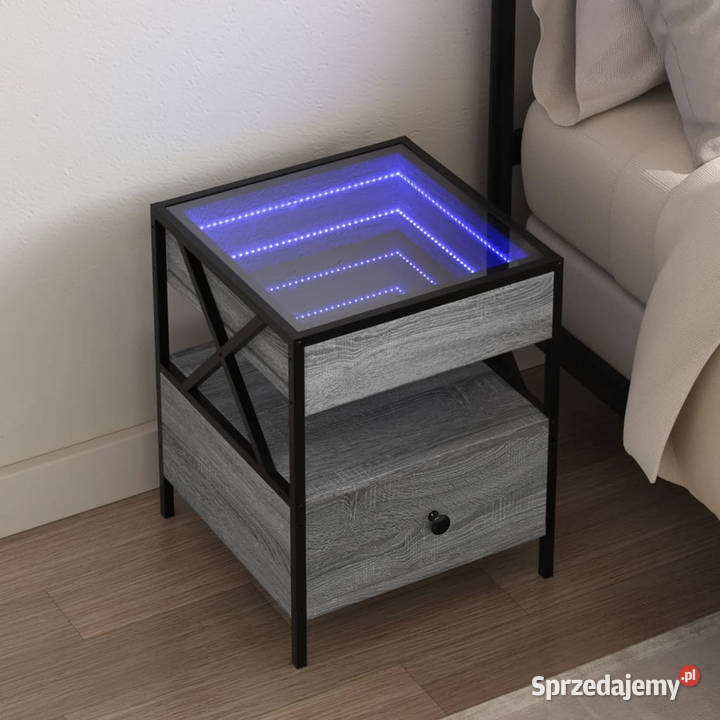 Stolik kawowy z LED Infinity szary dąb sonoma Warszawa