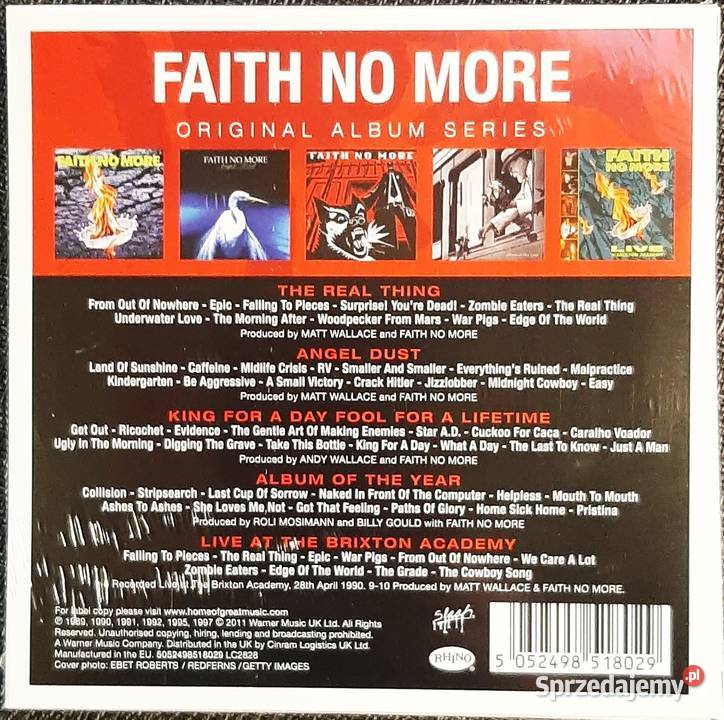 Zestaw 5 Płyt CD FAITH NO MORE 5 Albumów CD Płyty i kasety śląskie Katowice