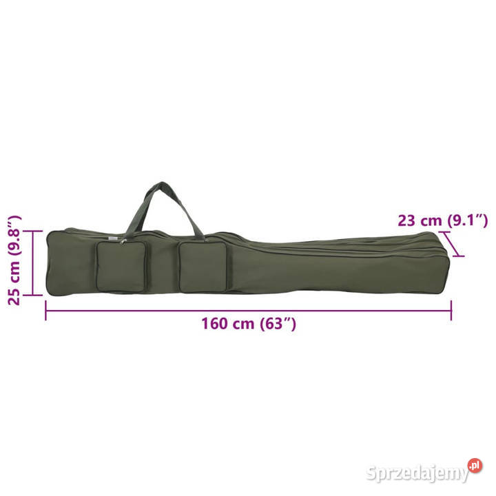 Torba na wędkę ciemnozielona 160 tkanina Oxford Warszawa