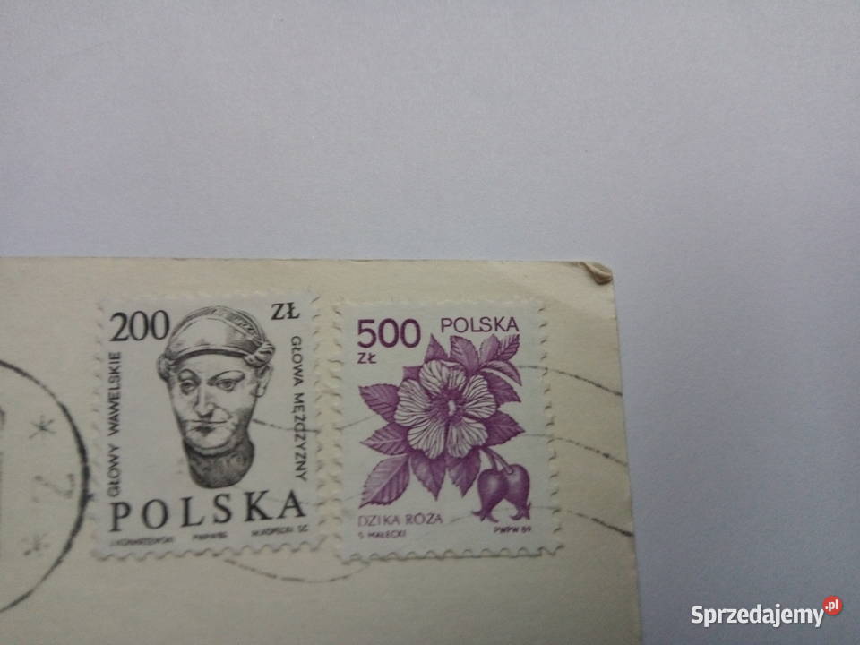 Pocztówka Bałtykiem z lat 90tych 2 Znaczki Dąbrowa Górnicza