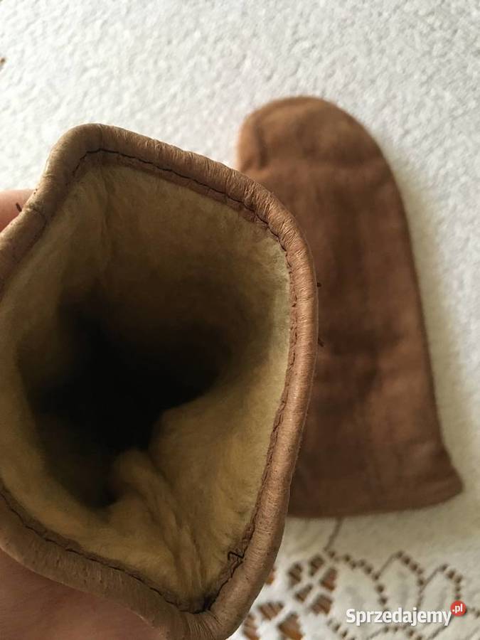 Rękawiczki skórzane PRL Sępólno Krajeńskie