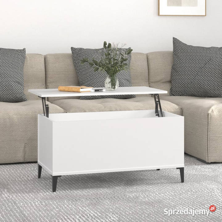 Stolik kawowy biały 90x445x45 materiał Warszawa