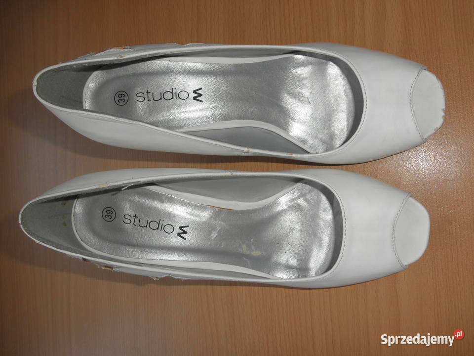 Szpilki białe skóra ekologiczna Gdańsk