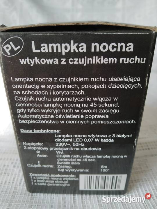 Lampka nocna z czujnikiem ruchu nowa biały Oświetlenie Katowice sprzedam