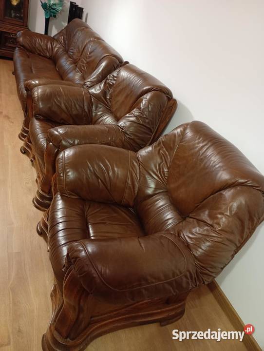 Sprzedam wypoczynek skórzany dwa fotele Sierpc