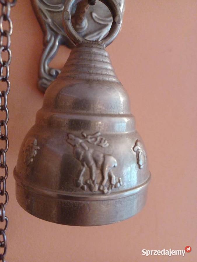 Dzwonek z motywem myśliwskim Mosiądz Poznań