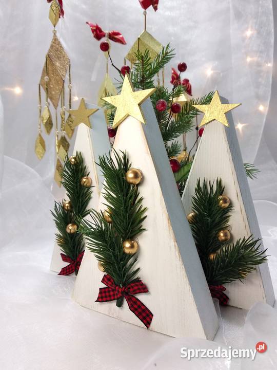 Bożonarodzeniowe dekoracje Zestaw trzech biały