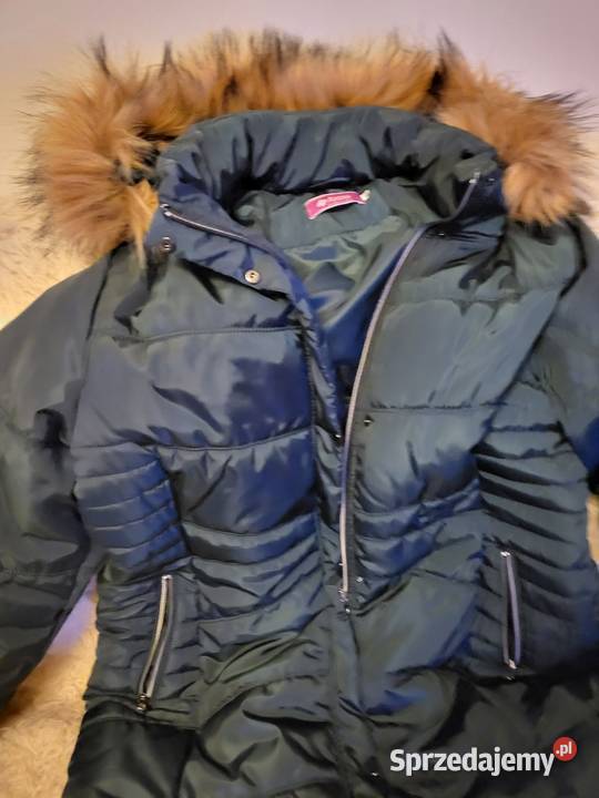 Kurtka zimowa dłuższa pikowana 46 zielona Warszawa