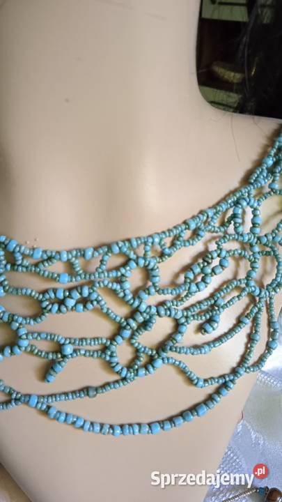 KOLIA NASZYJNIK Z TURKUSOWYCH KORALIKÓW wielkopolskie Piła
