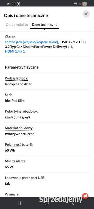 Sprzedam laptop lenovo Wołomin