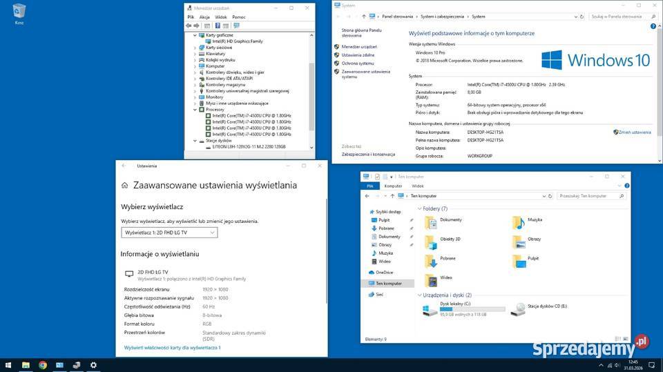 22 i7 8GB Ram 128GB SSD mazowieckie Siedlce