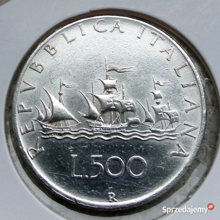 WŁOCHY 500 LIRÓW 1958 r SREBRO 0835 ŁADNA Legionowo