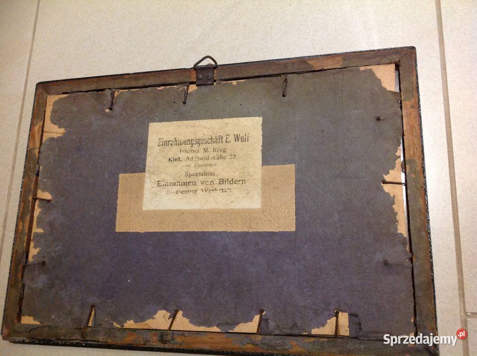 Stary Obraz Obrazek Arenz 1908 Sygnowany