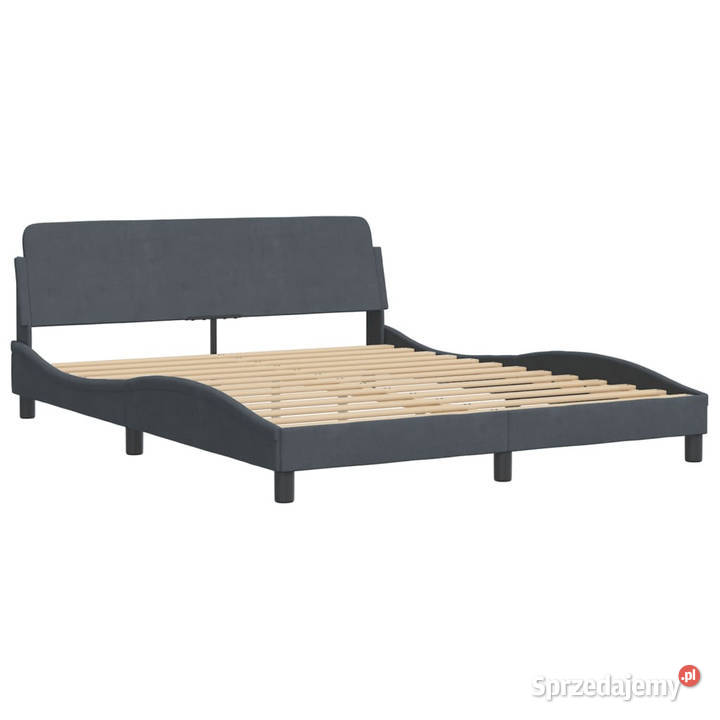 Rama łóżka bez materaca ciemnoszara aksamitna 218cm mazowieckie sprzedam