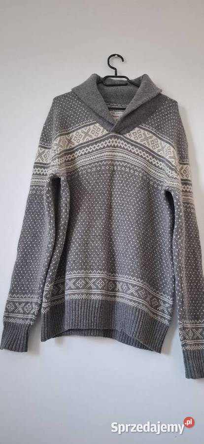 Wełniany męski sweter norweski wzór 36 S Nills Kraków sprzedam