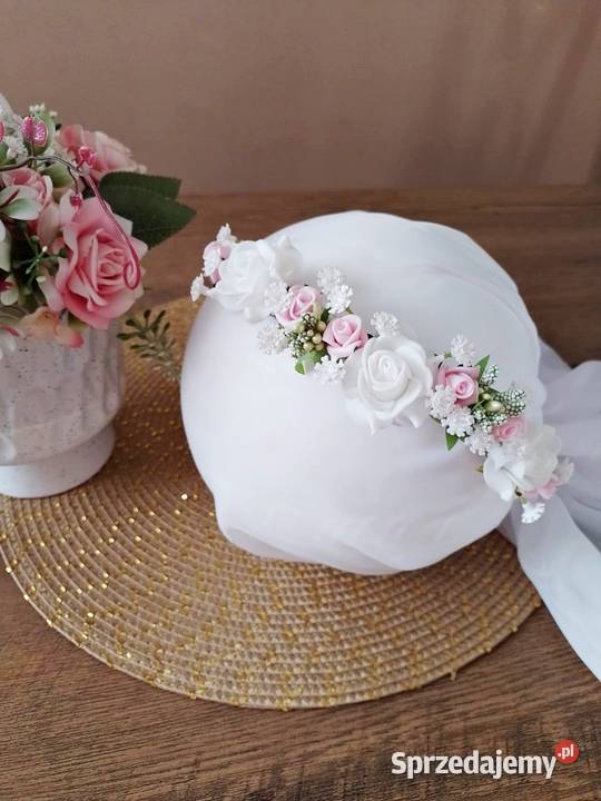 Opaska komunijna kwiatowa na komunię na sesję Dla Dziecka Jasło